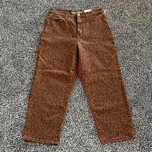 Universal Thread Brown Leopard Print Straight Leg Jeans